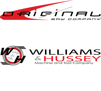 Original Saw Company logo and Williams and Hussey logo